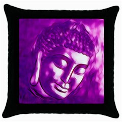 Purple Buddha Art Portrait Throw Pillow Case (black)