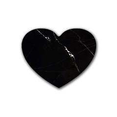 Black Marble Tiles Rock Stone Statues Rubber Coaster (heart)  by Nexatart
