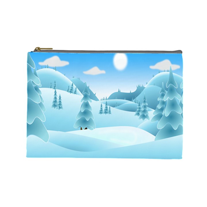 Landscape Winter Ice Cold Xmas Cosmetic Bag (Large) 