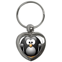 Penguin Birds Aquatic Flightless Key Chains (heart) 