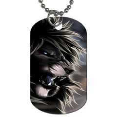 Angry Lion Digital Art Hd Dog Tag (two Sides) by Nexatart