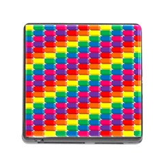 Rainbow 3d Cubes Red Orange Memory Card Reader (square)