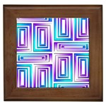 Geometric 3d Metallic Aqua Purple Framed Tiles