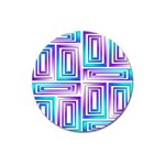 Geometric 3d Metallic Aqua Purple Magnet 3  (Round)