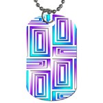 Geometric 3d Metallic Aqua Purple Dog Tag (Two Sides)