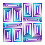 Geometric 3d Metallic Aqua Purple Medium Glasses Cloth