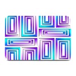 Geometric 3d Metallic Aqua Purple Plate Mats