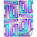Geometric 3d Metallic Aqua Purple Canvas 11  x 14  