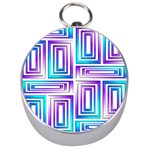 Geometric 3d Metallic Aqua Purple Silver Compasses