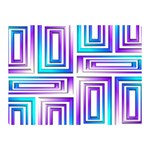 Geometric 3d Metallic Aqua Purple Double Sided Flano Blanket (Mini) 