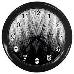 Feather Graphic Design Background Wall Clocks (black) by Sapixe