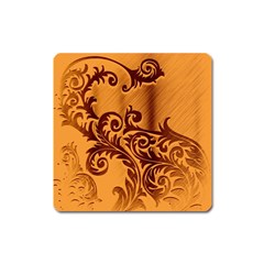 Floral Vintage Square Magnet by Sapixe