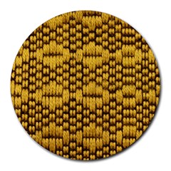 Golden Pattern Fabric Round Mousepads by Sapixe