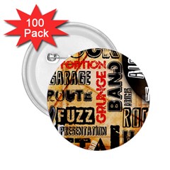 Guitar Typography 2 25  Buttons (100 Pack)  by Sapixe