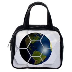 Hexagon Diamond Earth Globe Classic Handbags (one Side) by Sapixe