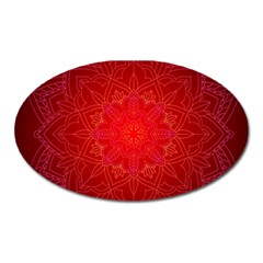 Mandala Ornament Floral Pattern Oval Magnet by Sapixe