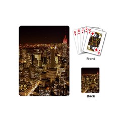 New York City At Night Future City Night Playing Cards (mini)  by Sapixe