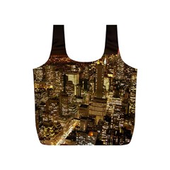 New York City At Night Future City Night Full Print Recycle Bags (s)  by Sapixe