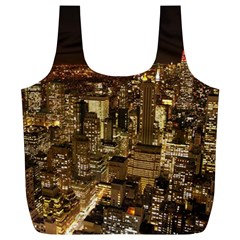 New York City At Night Future City Night Full Print Recycle Bags (l)  by Sapixe