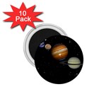 Outer Space Planets Solar System 1.75  Magnets (10 pack) 