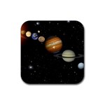 Outer Space Planets Solar System Rubber Coaster (Square) 