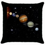 Outer Space Planets Solar System Throw Pillow Case (Black)