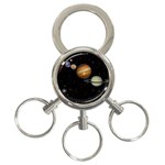 Outer Space Planets Solar System 3-Ring Key Chains