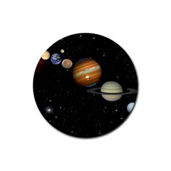 Outer Space Planets Solar System Rubber Coaster (round)  by Sapixe