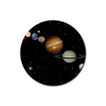 Outer Space Planets Solar System Rubber Coaster (Round) 