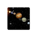 Outer Space Planets Solar System Square Magnet