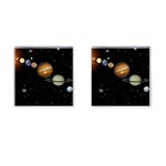 Outer Space Planets Solar System Cufflinks (Square)