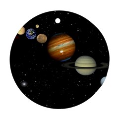 Outer Space Planets Solar System Round Ornament (two Sides) by Sapixe