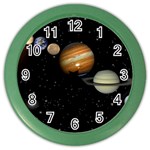 Outer Space Planets Solar System Color Wall Clocks