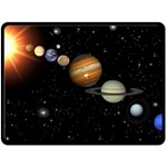 Outer Space Planets Solar System Fleece Blanket (Large) 