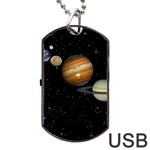 Outer Space Planets Solar System Dog Tag USB Flash (Two Sides)