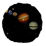 Outer Space Planets Solar System Large 18  Premium Round Cushions