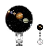 Outer Space Planets Solar System Stainless Steel Nurses Watch