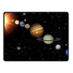 Outer Space Planets Solar System Double Sided Fleece Blanket (Small) 