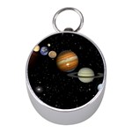 Outer Space Planets Solar System Mini Silver Compasses