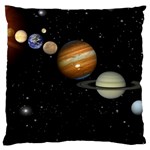 Outer Space Planets Solar System Large Flano Cushion Case (Two Sides)