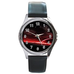 Outer Space Red Stars Star Round Metal Watch by Sapixe