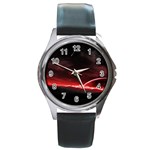 Outer Space Red Stars Star Round Metal Watch