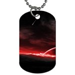 Outer Space Red Stars Star Dog Tag (One Side)