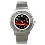 Outer Space Red Stars Star Stainless Steel Watch