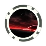 Outer Space Red Stars Star Poker Chip Card Guard