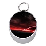 Outer Space Red Stars Star Mini Silver Compasses