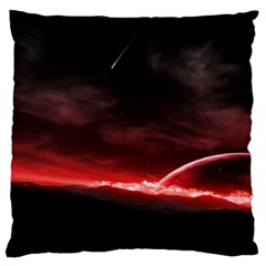 Outer Space Red Stars Star Standard Flano Cushion Case (two Sides) by Sapixe