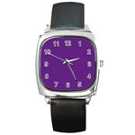 Pattern Violet Purple Background Square Metal Watch