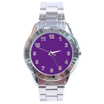 Pattern Violet Purple Background Stainless Steel Analogue Watch