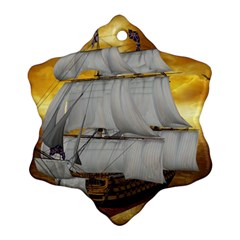 Pirate Ship Snowflake Ornament (two Sides) by Sapixe